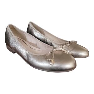 Ara Metallic Bambi Ballet Flats in Gold, Size 9